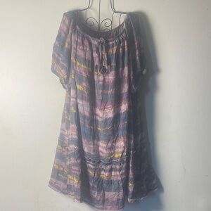 Zac & Rachel Pink and Blue High Low Dress